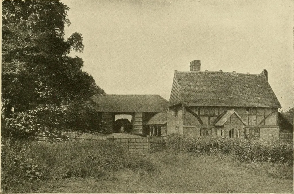 An illustration from Old cottages & farm-houses in Surrey / illustrated on one hundred collotype plates from photographs specially taken by W. Galsworthy Davie, with an introduction and numerous sketches by W. Curtis Green, 1908, leaf 24