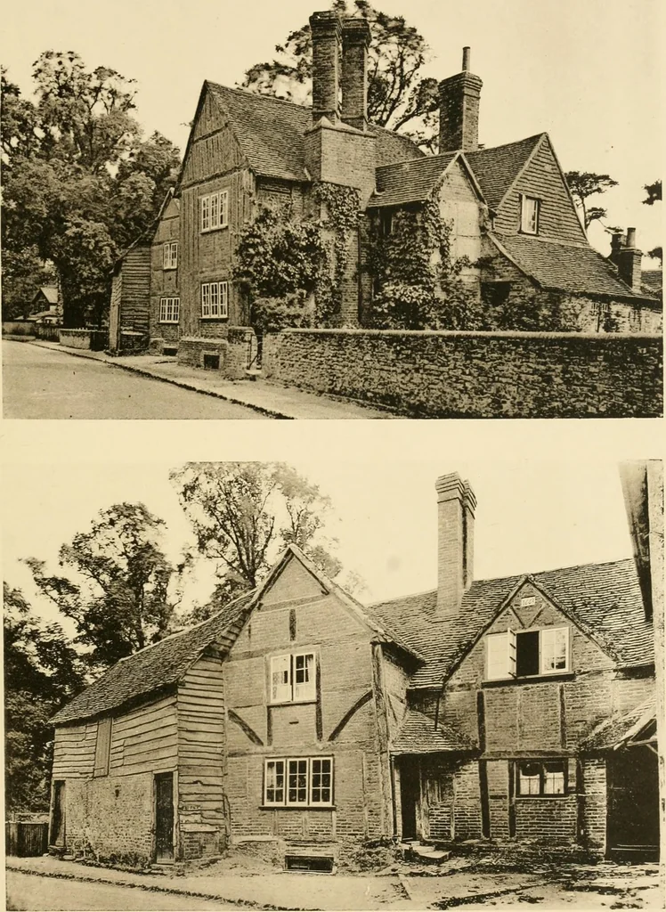 An illustration from Old cottages & farm-houses in Surrey / illustrated on one hundred collotype plates from photographs specially taken by W. Galsworthy Davie, with an introduction and numerous sketches by W. Curtis Green, 1908, leaf 252