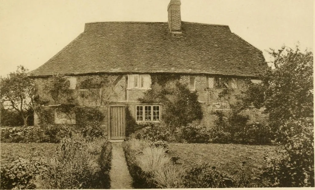 An illustration from Old cottages & farm-houses in Surrey / illustrated on one hundred collotype plates from photographs specially taken by W. Galsworthy Davie, with an introduction and numerous sketches by W. Curtis Green, 1908, leaf 254