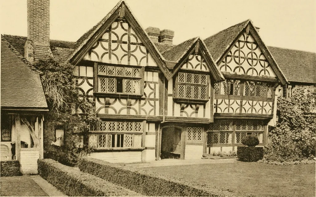 An illustration from Old cottages & farm-houses in Surrey / illustrated on one hundred collotype plates from photographs specially taken by W. Galsworthy Davie, with an introduction and numerous sketches by W. Curtis Green, 1908, leaf 256