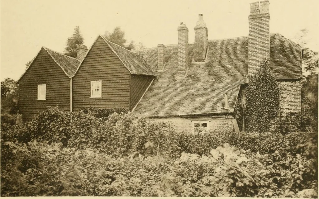 An illustration from Old cottages & farm-houses in Surrey / illustrated on one hundred collotype plates from photographs specially taken by W. Galsworthy Davie, with an introduction and numerous sketches by W. Curtis Green, 1908, leaf 264