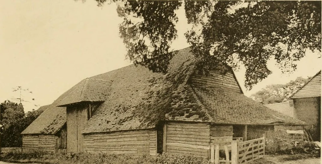 An illustration from Old cottages & farm-houses in Surrey / illustrated on one hundred collotype plates from photographs specially taken by W. Galsworthy Davie, with an introduction and numerous sketches by W. Curtis Green, 1908, leaf 268