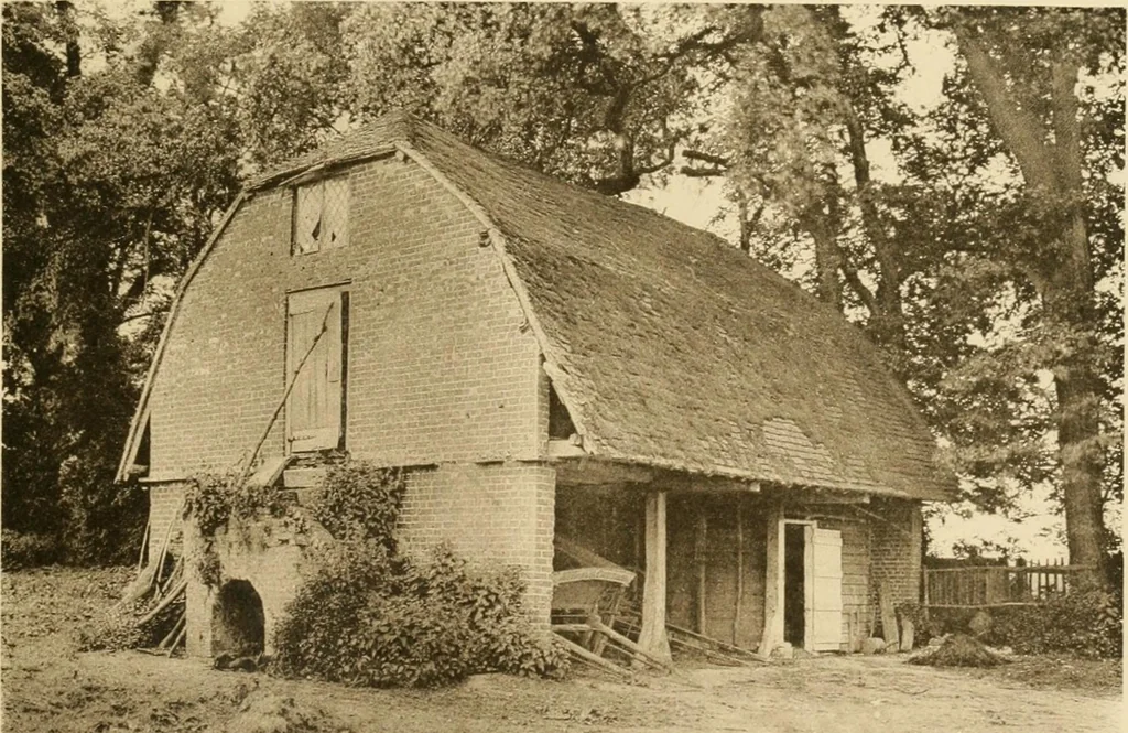 An illustration from Old cottages & farm-houses in Surrey / illustrated on one hundred collotype plates from photographs specially taken by W. Galsworthy Davie, with an introduction and numerous sketches by W. Curtis Green, 1908, leaf 268