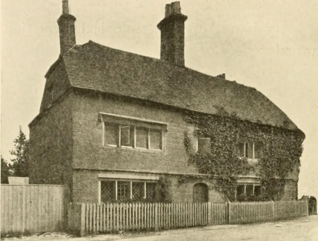 An illustration from Old cottages & farm-houses in Surrey / illustrated on one hundred collotype plates from photographs specially taken by W. Galsworthy Davie, with an introduction and numerous sketches by W. Curtis Green, 1908, leaf 27