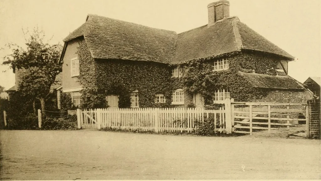 An illustration from Old cottages & farm-houses in Surrey / illustrated on one hundred collotype plates from photographs specially taken by W. Galsworthy Davie, with an introduction and numerous sketches by W. Curtis Green, 1908, leaf 270