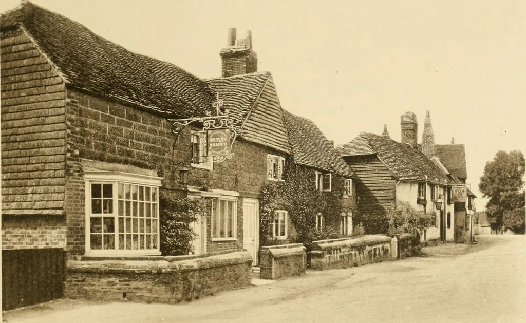 An illustration from Old cottages & farm-houses in Surrey / illustrated on one hundred collotype plates from photographs specially taken by W. Galsworthy Davie, with an introduction and numerous sketches by W. Curtis Green, 1908, leaf 276