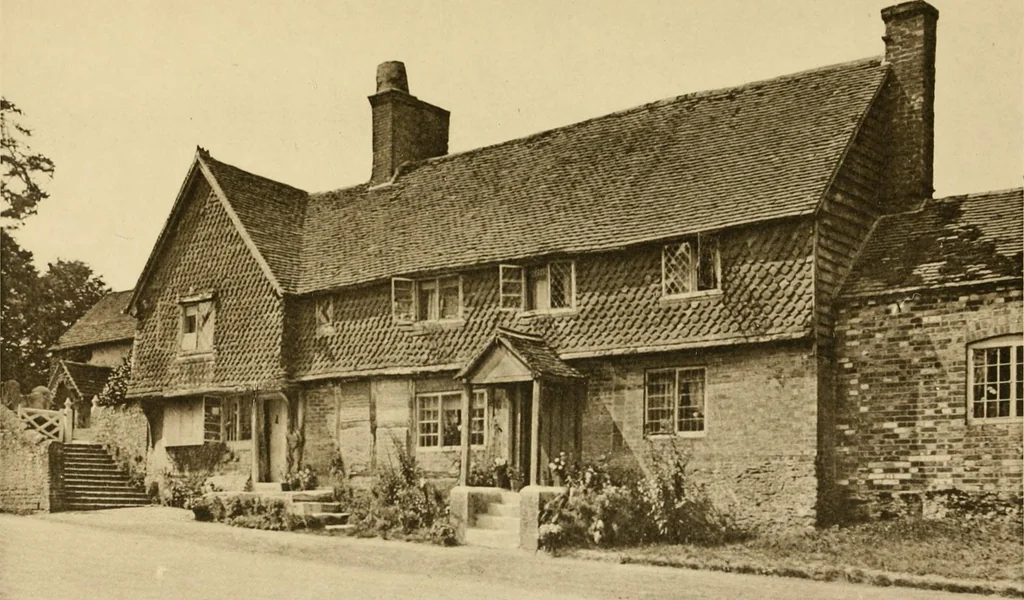 An illustration from Old cottages & farm-houses in Surrey / illustrated on one hundred collotype plates from photographs specially taken by W. Galsworthy Davie, with an introduction and numerous sketches by W. Curtis Green, 1908, leaf 278