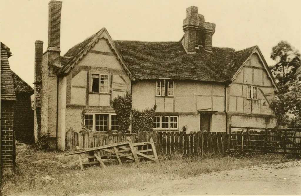 An illustration from Old cottages & farm-houses in Surrey / illustrated on one hundred collotype plates from photographs specially taken by W. Galsworthy Davie, with an introduction and numerous sketches by W. Curtis Green, 1908, leaf 280