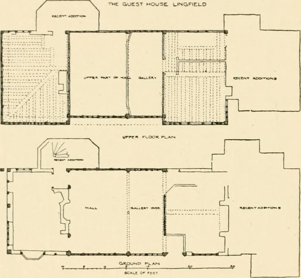 An illustration from Old cottages & farm-houses in Surrey / illustrated on one hundred collotype plates from photographs specially taken by W. Galsworthy Davie, with an introduction and numerous sketches by W. Curtis Green, 1908, leaf 29