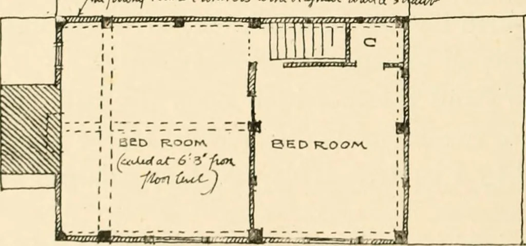 An illustration from Old cottages & farm-houses in Surrey / illustrated on one hundred collotype plates from photographs specially taken by W. Galsworthy Davie, with an introduction and numerous sketches by W. Curtis Green, 1908, leaf 33