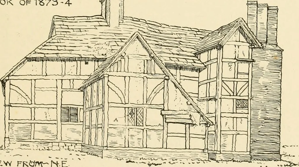 An illustration from Old cottages & farm-houses in Surrey / illustrated on one hundred collotype plates from photographs specially taken by W. Galsworthy Davie, with an introduction and numerous sketches by W. Curtis Green, 1908, leaf 34