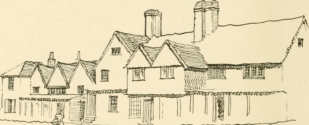 An illustration from Old cottages & farm-houses in Surrey / illustrated on one hundred collotype plates from photographs specially taken by W. Galsworthy Davie, with an introduction and numerous sketches by W. Curtis Green, 1908, leaf 41