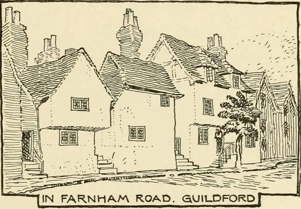 An illustration from Old cottages & farm-houses in Surrey / illustrated on one hundred collotype plates from photographs specially taken by W. Galsworthy Davie, with an introduction and numerous sketches by W. Curtis Green, 1908, leaf 44