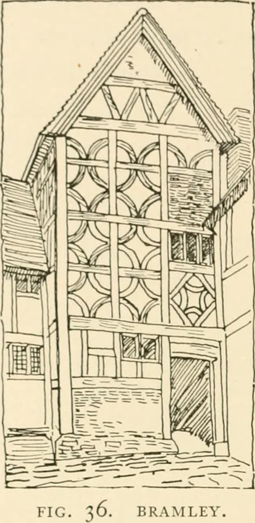 An illustration from Old cottages & farm-houses in Surrey / illustrated on one hundred collotype plates from photographs specially taken by W. Galsworthy Davie, with an introduction and numerous sketches by W. Curtis Green, 1908, leaf 47