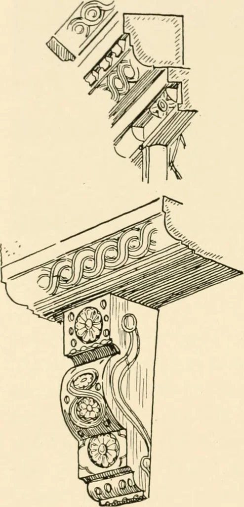 An illustration from Old cottages & farm-houses in Surrey / illustrated on one hundred collotype plates from photographs specially taken by W. Galsworthy Davie, with an introduction and numerous sketches by W. Curtis Green, 1908, leaf 51