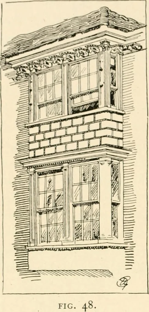 An illustration from Old cottages & farm-houses in Surrey / illustrated on one hundred collotype plates from photographs specially taken by W. Galsworthy Davie, with an introduction and numerous sketches by W. Curtis Green, 1908, leaf 53