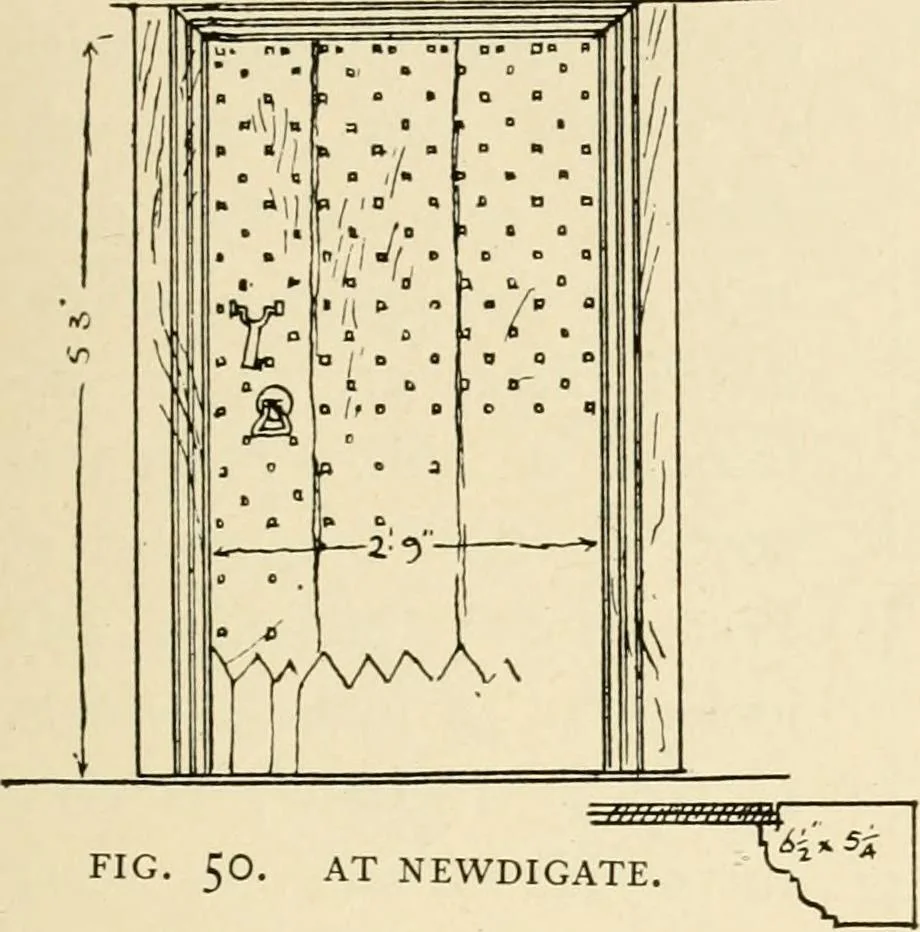 An illustration from Old cottages & farm-houses in Surrey / illustrated on one hundred collotype plates from photographs specially taken by W. Galsworthy Davie, with an introduction and numerous sketches by W. Curtis Green, 1908, leaf 56