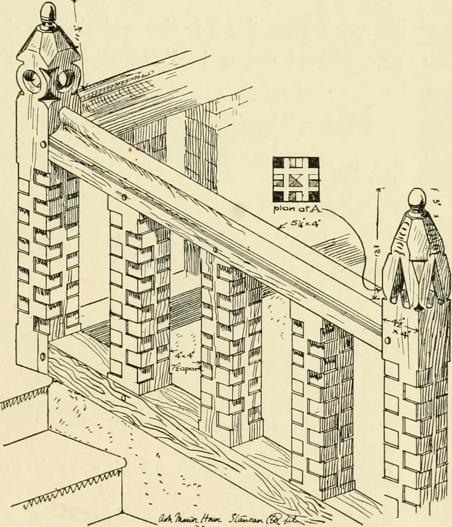 An illustration from Old cottages & farm-houses in Surrey / illustrated on one hundred collotype plates from photographs specially taken by W. Galsworthy Davie, with an introduction and numerous sketches by W. Curtis Green, 1908, leaf 58