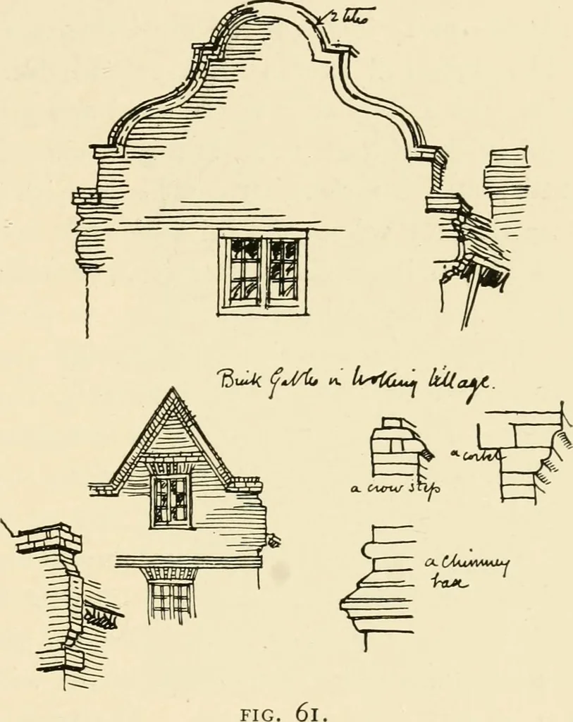 An illustration from Old cottages & farm-houses in Surrey / illustrated on one hundred collotype plates from photographs specially taken by W. Galsworthy Davie, with an introduction and numerous sketches by W. Curtis Green, 1908, leaf 64