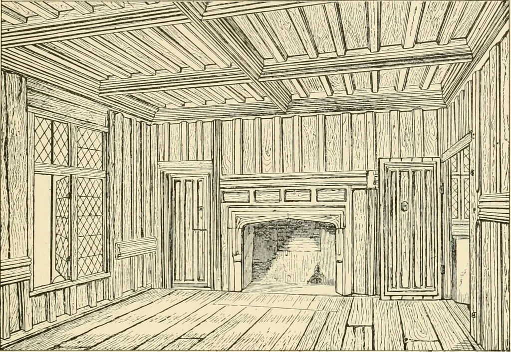 An illustration from Old cottages & farm-houses in Surrey / illustrated on one hundred collotype plates from photographs specially taken by W. Galsworthy Davie, with an introduction and numerous sketches by W. Curtis Green, 1908, leaf 70