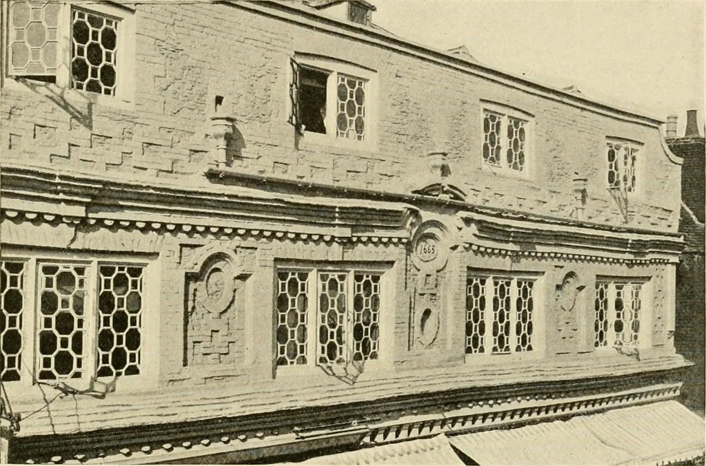 An illustration from Old cottages & farm-houses in Surrey / illustrated on one hundred collotype plates from photographs specially taken by W. Galsworthy Davie, with an introduction and numerous sketches by W. Curtis Green, 1908, leaf 76