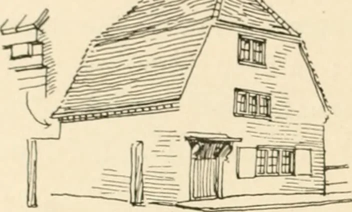 An illustration from Old cottages & farm-houses in Surrey / illustrated on one hundred collotype plates from photographs specially taken by W. Galsworthy Davie, with an introduction and numerous sketches by W. Curtis Green, 1908, leaf 77