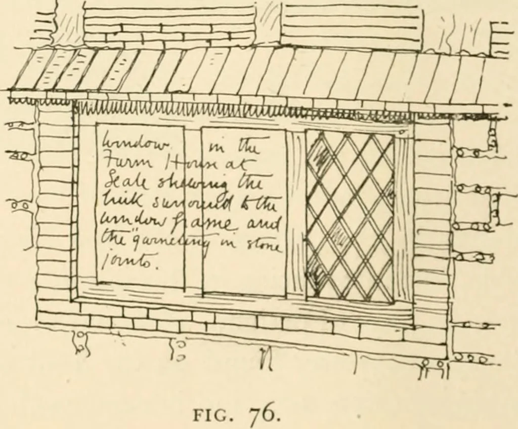 An illustration from Old cottages & farm-houses in Surrey / illustrated on one hundred collotype plates from photographs specially taken by W. Galsworthy Davie, with an introduction and numerous sketches by W. Curtis Green, 1908, leaf 77