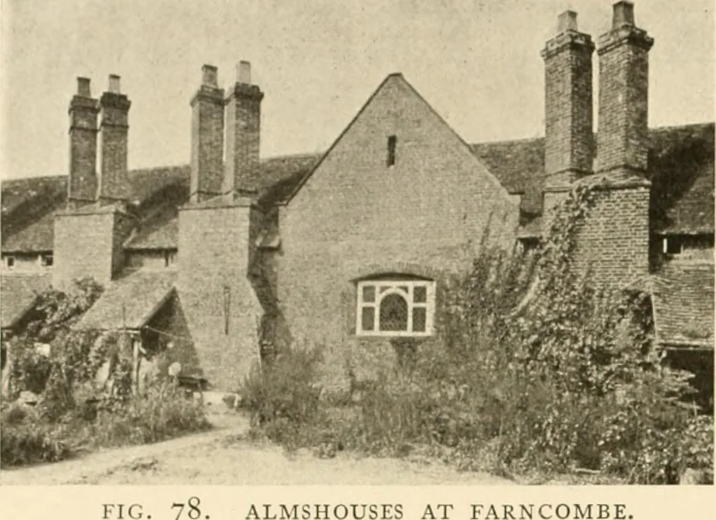 An illustration from Old cottages & farm-houses in Surrey / illustrated on one hundred collotype plates from photographs specially taken by W. Galsworthy Davie, with an introduction and numerous sketches by W. Curtis Green, 1908, leaf 79
