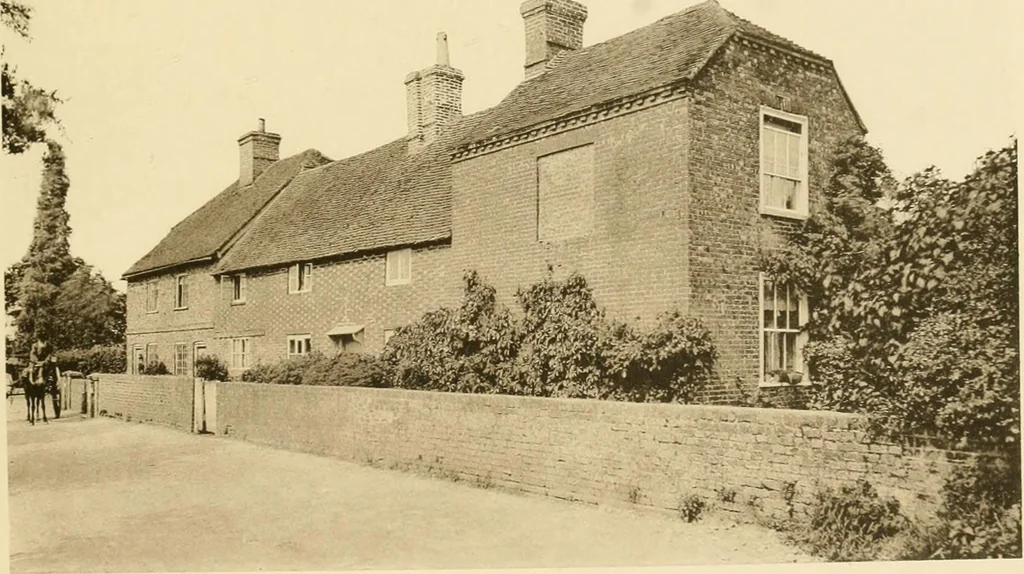 An illustration from Old cottages & farm-houses in Surrey / illustrated on one hundred collotype plates from photographs specially taken by W. Galsworthy Davie, with an introduction and numerous sketches by W. Curtis Green, 1908, leaf 98