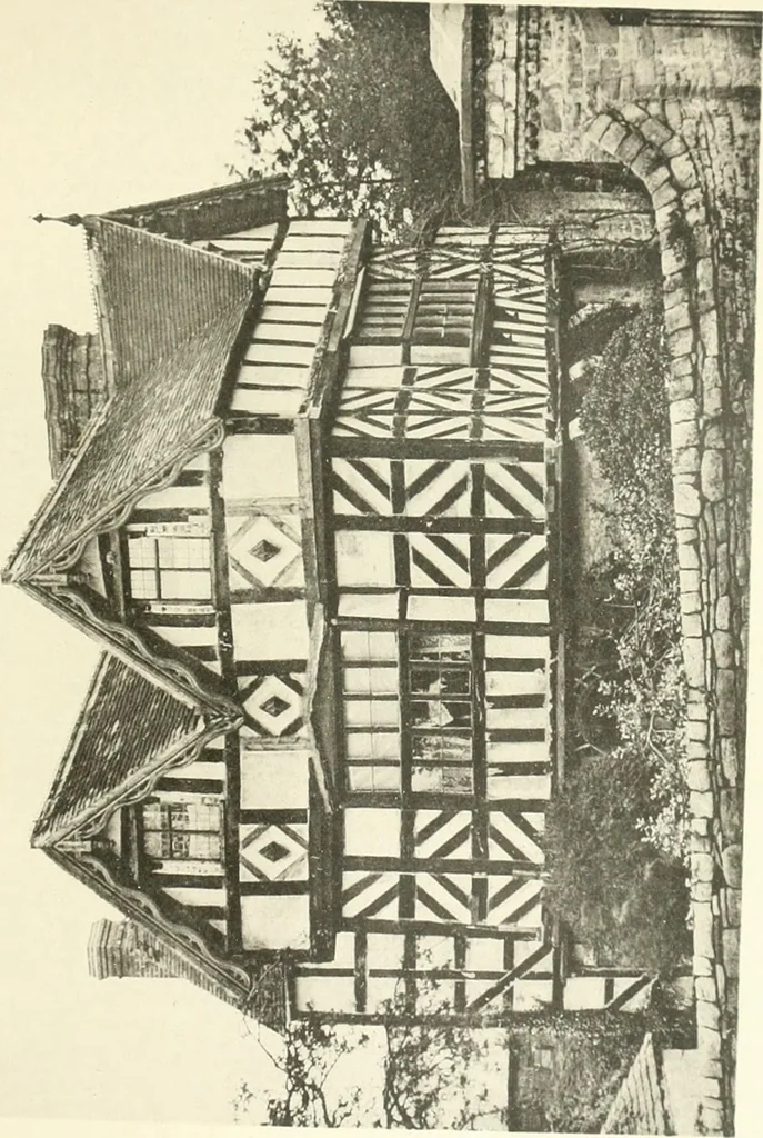 An illustration from Old cottages, farm houses, and other half-timber buildings in Shropshire, Herefordshire, and Cheshire, 1904, leaf 100
