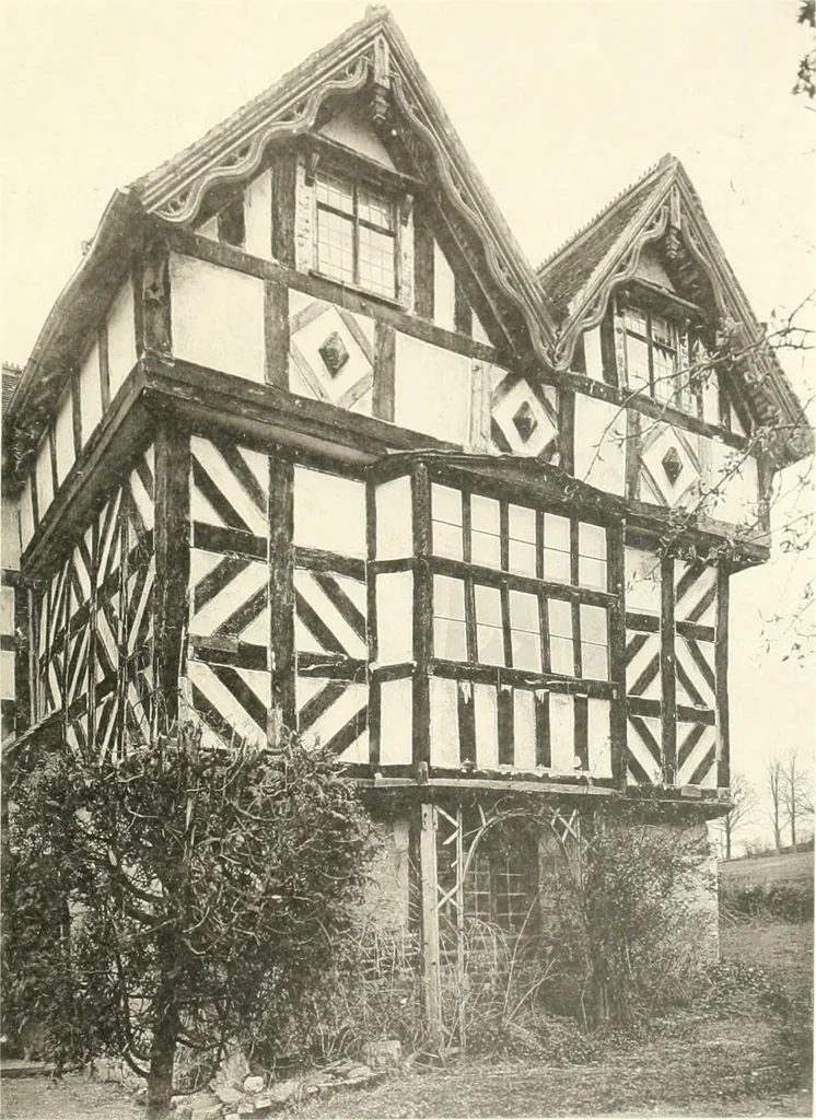 An illustration from Old cottages, farm houses, and other half-timber buildings in Shropshire, Herefordshire, and Cheshire, 1904, leaf 102