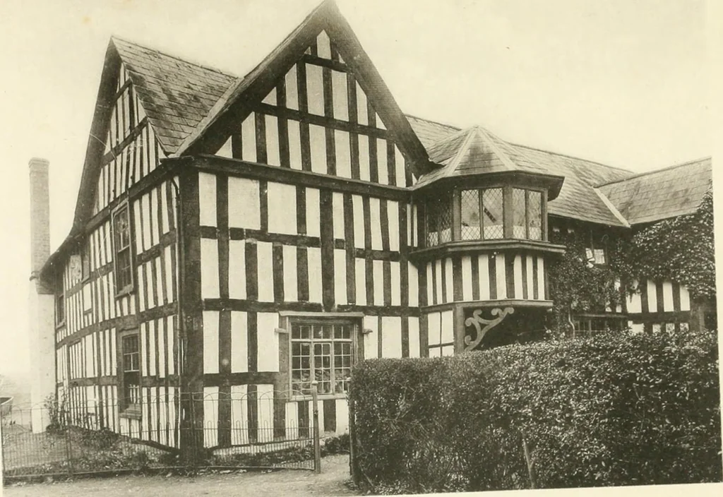 An illustration from Old cottages, farm houses, and other half-timber buildings in Shropshire, Herefordshire, and Cheshire, 1904, leaf 118