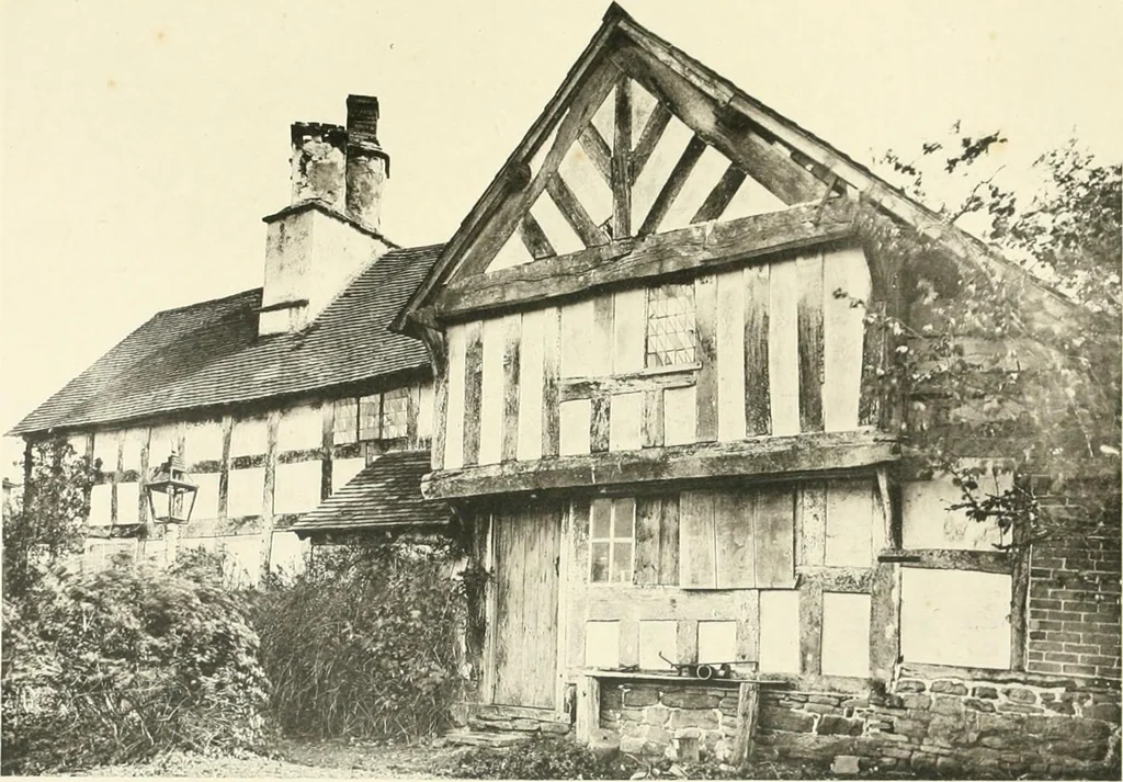 An illustration from Old cottages, farm houses, and other half-timber buildings in Shropshire, Herefordshire, and Cheshire, 1904, leaf 120