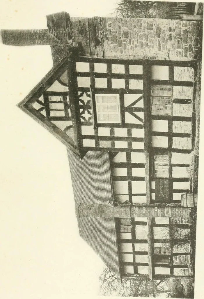 An illustration from Old cottages, farm houses, and other half-timber buildings in Shropshire, Herefordshire, and Cheshire, 1904, leaf 128