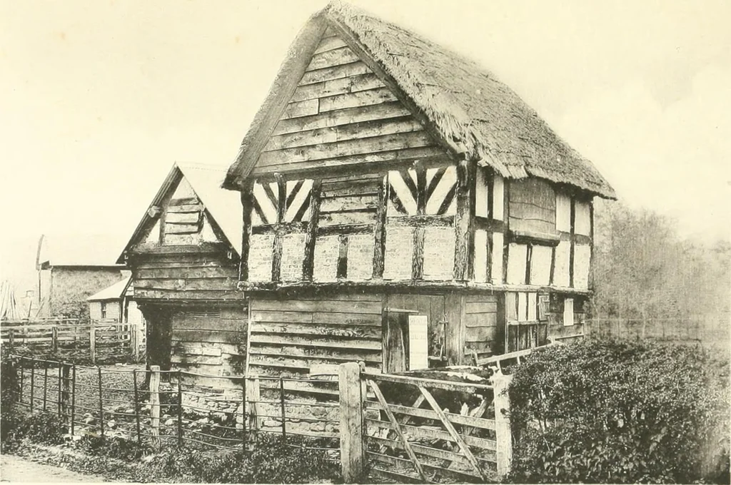 An illustration from Old cottages, farm houses, and other half-timber buildings in Shropshire, Herefordshire, and Cheshire, 1904, leaf 130
