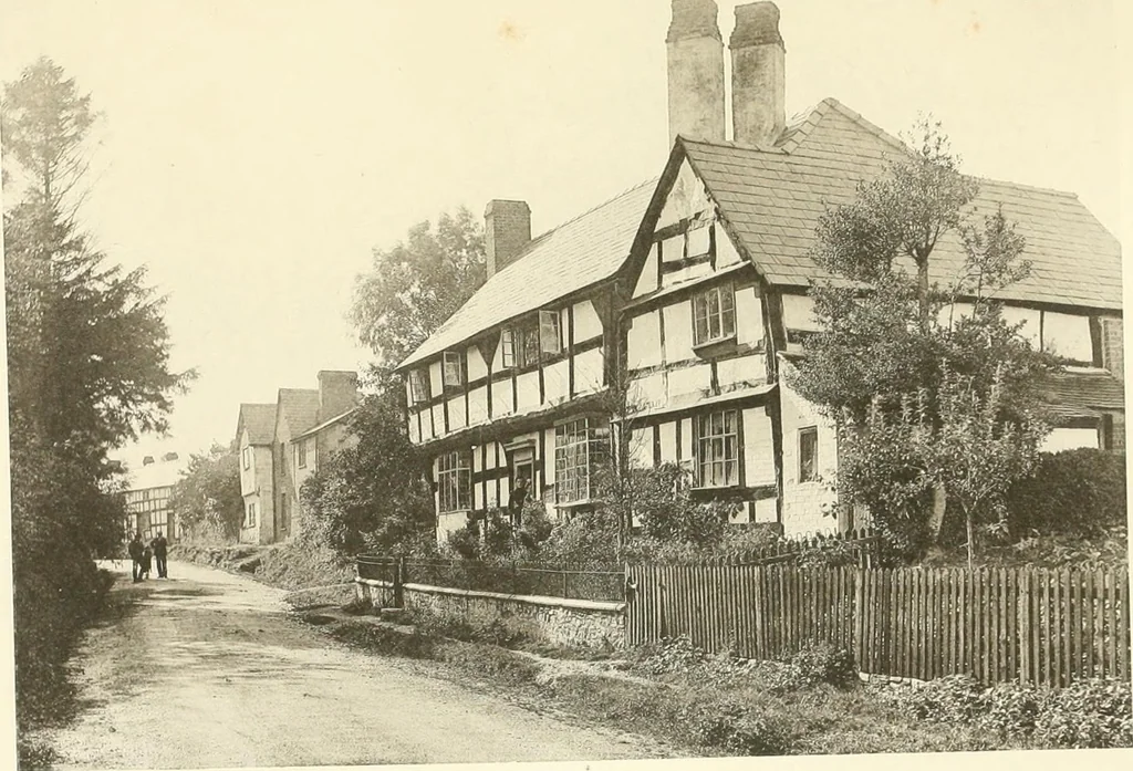 An illustration from Old cottages, farm houses, and other half-timber buildings in Shropshire, Herefordshire, and Cheshire, 1904, leaf 140