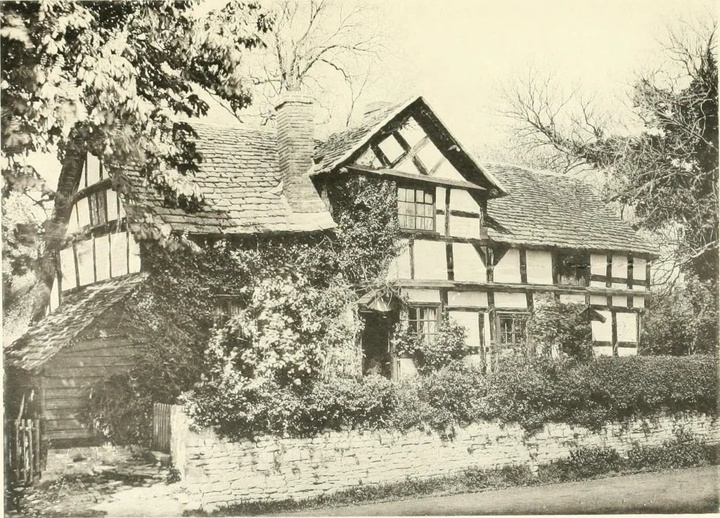 An illustration from Old cottages, farm houses, and other half-timber buildings in Shropshire, Herefordshire, and Cheshire, 1904, leaf 144