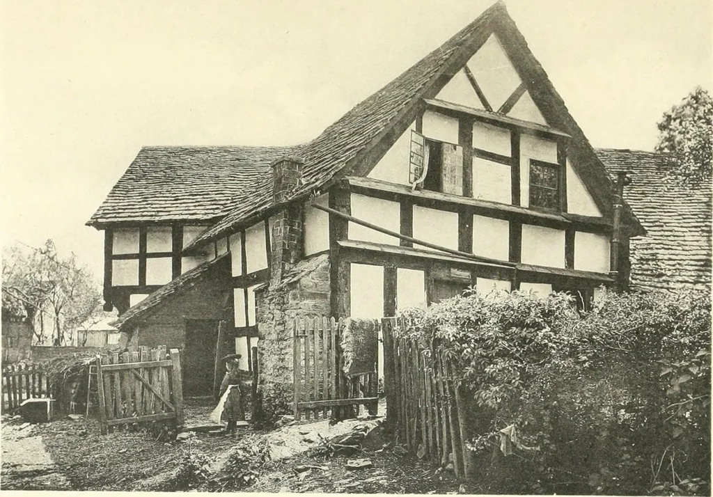 An illustration from Old cottages, farm houses, and other half-timber buildings in Shropshire, Herefordshire, and Cheshire, 1904, leaf 148