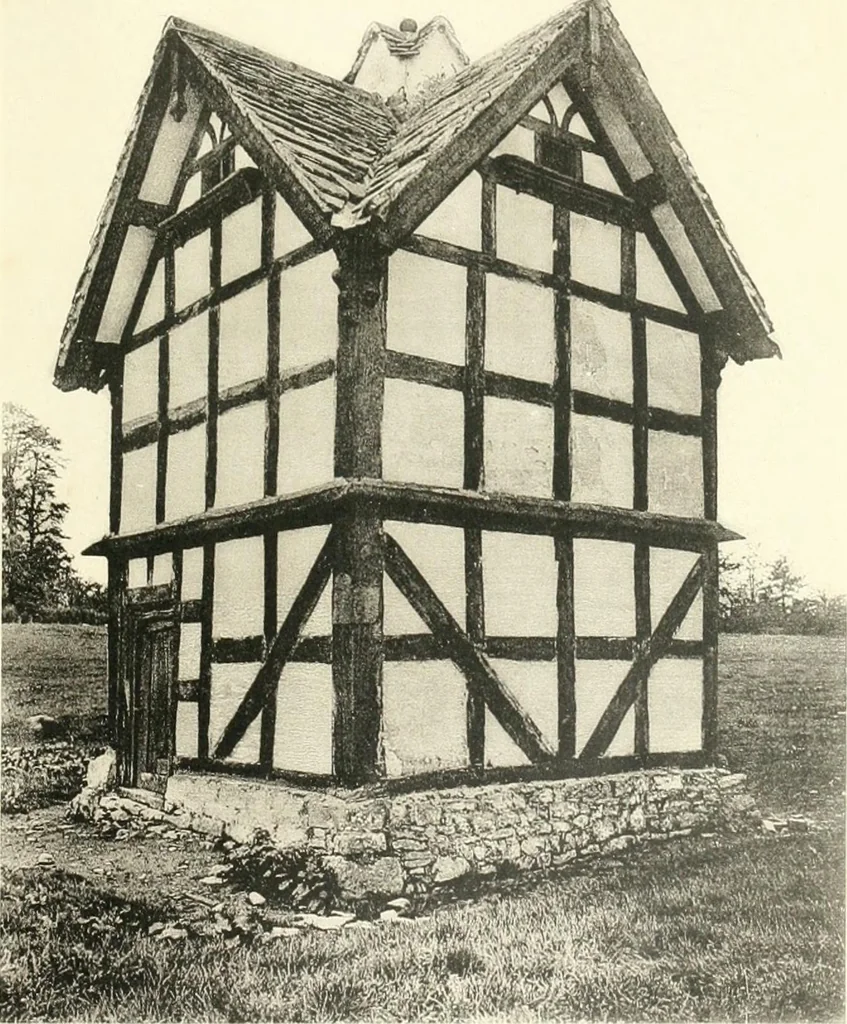 An illustration from Old cottages, farm houses, and other half-timber buildings in Shropshire, Herefordshire, and Cheshire, 1904, leaf 162