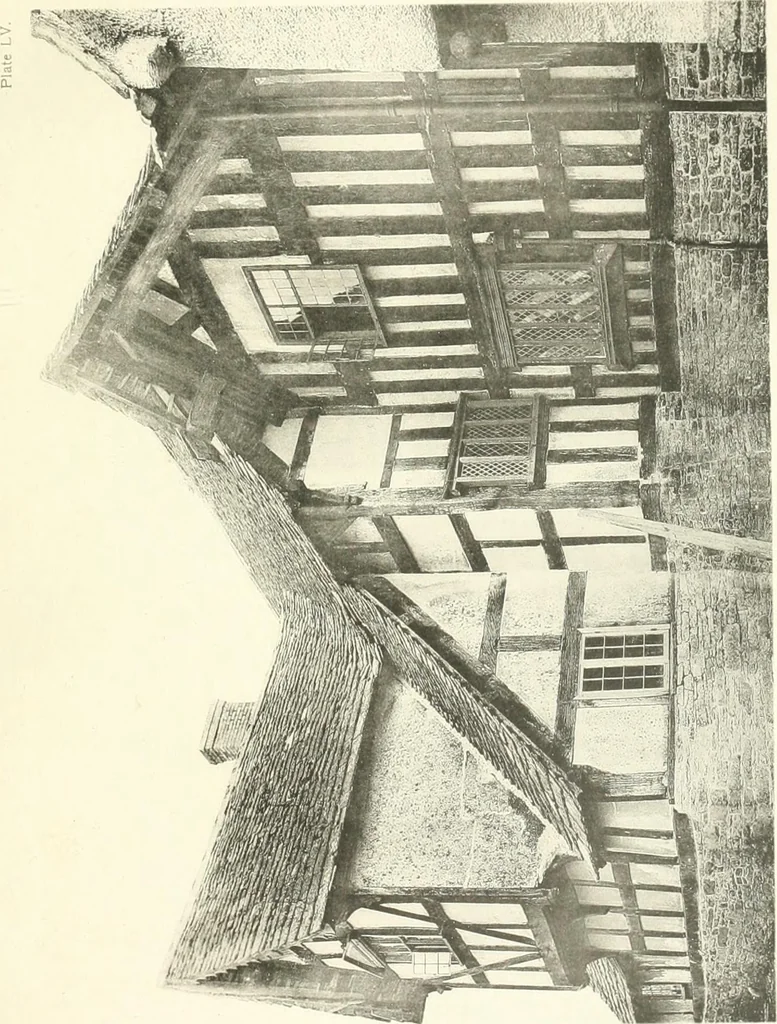 An illustration from Old cottages, farm houses, and other half-timber buildings in Shropshire, Herefordshire, and Cheshire, 1904, leaf 166
