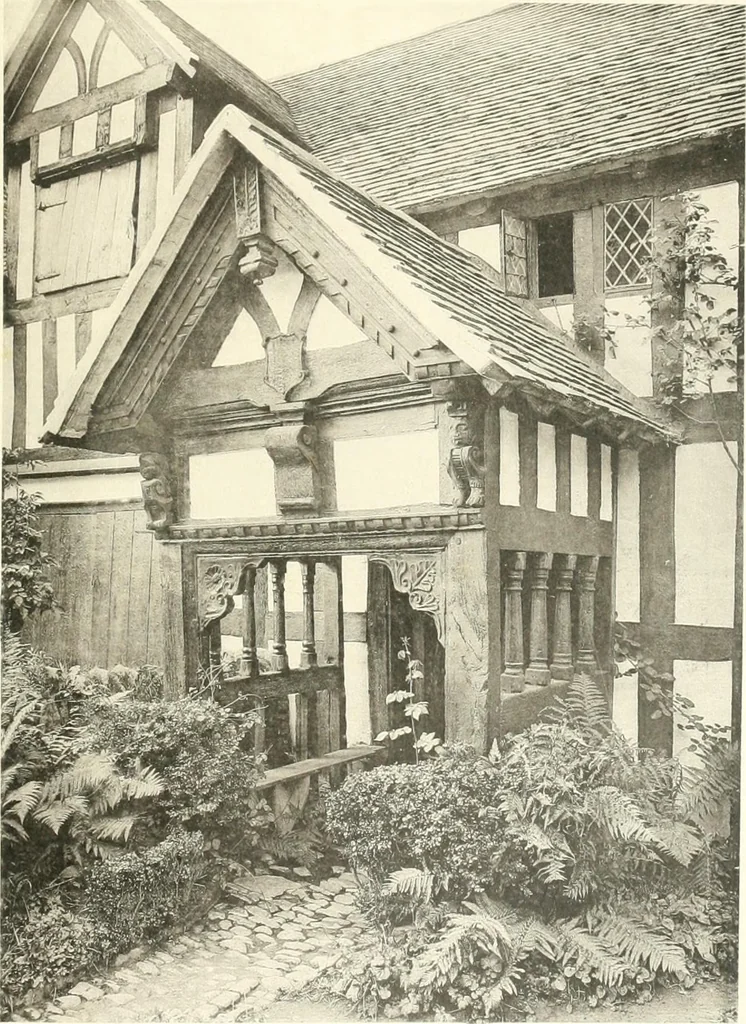 An illustration from Old cottages, farm houses, and other half-timber buildings in Shropshire, Herefordshire, and Cheshire, 1904, leaf 186