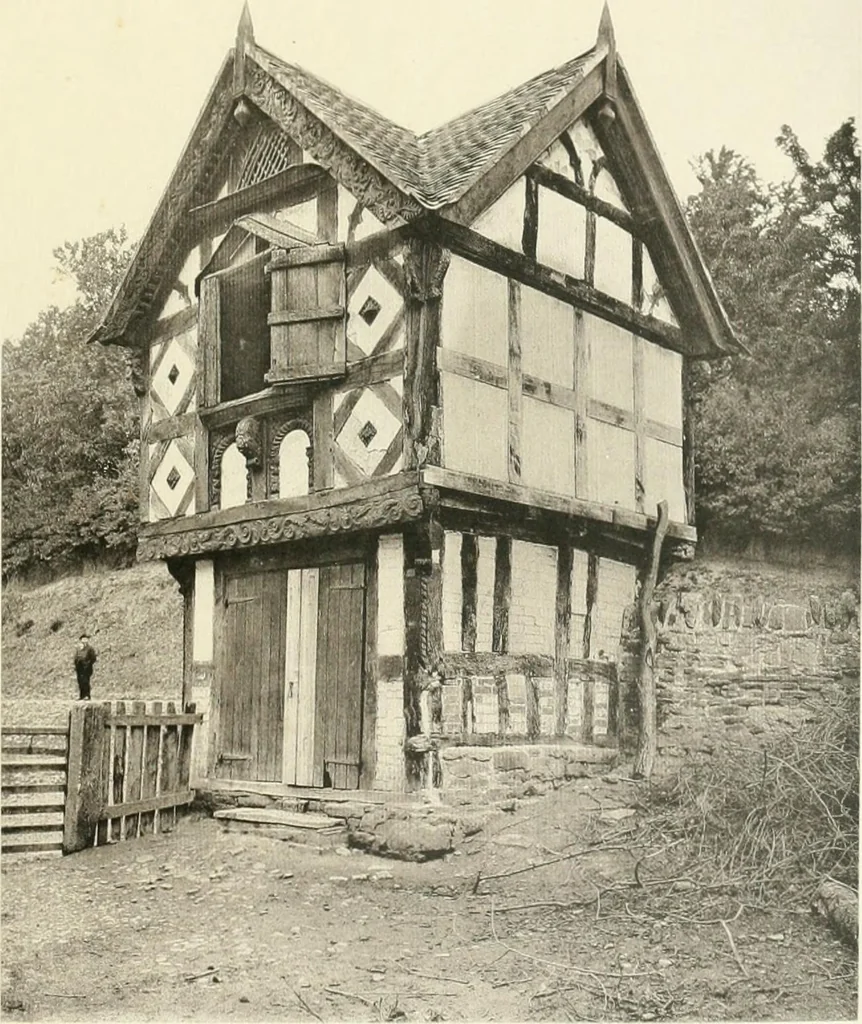 An illustration from Old cottages, farm houses, and other half-timber buildings in Shropshire, Herefordshire, and Cheshire, 1904, leaf 188
