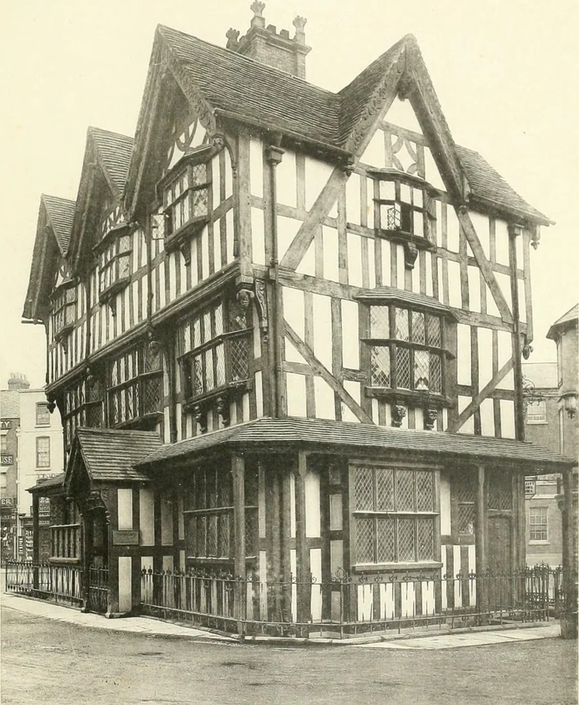 An illustration from Old cottages, farm houses, and other half-timber buildings in Shropshire, Herefordshire, and Cheshire, 1904, leaf 194