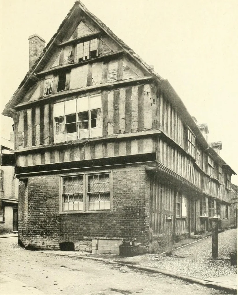An illustration from Old cottages, farm houses, and other half-timber buildings in Shropshire, Herefordshire, and Cheshire, 1904, leaf 196