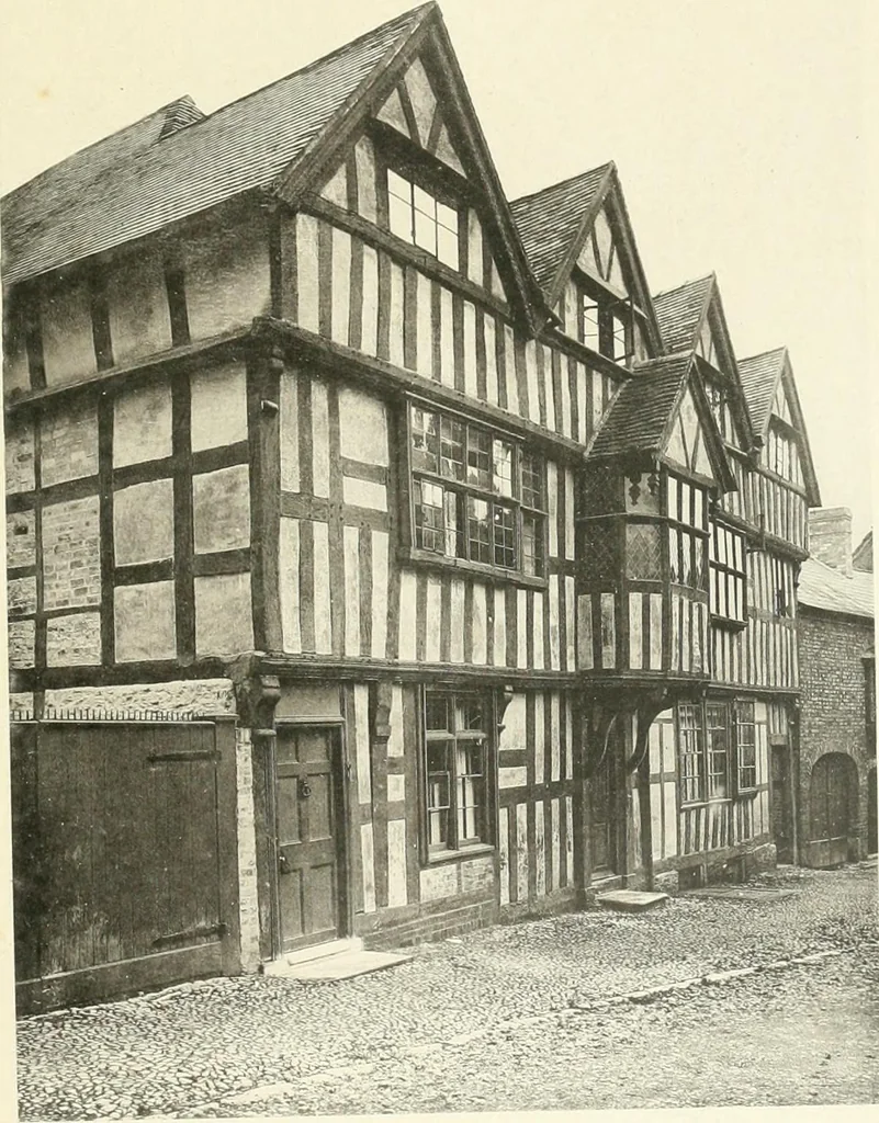 An illustration from Old cottages, farm houses, and other half-timber buildings in Shropshire, Herefordshire, and Cheshire, 1904, leaf 198