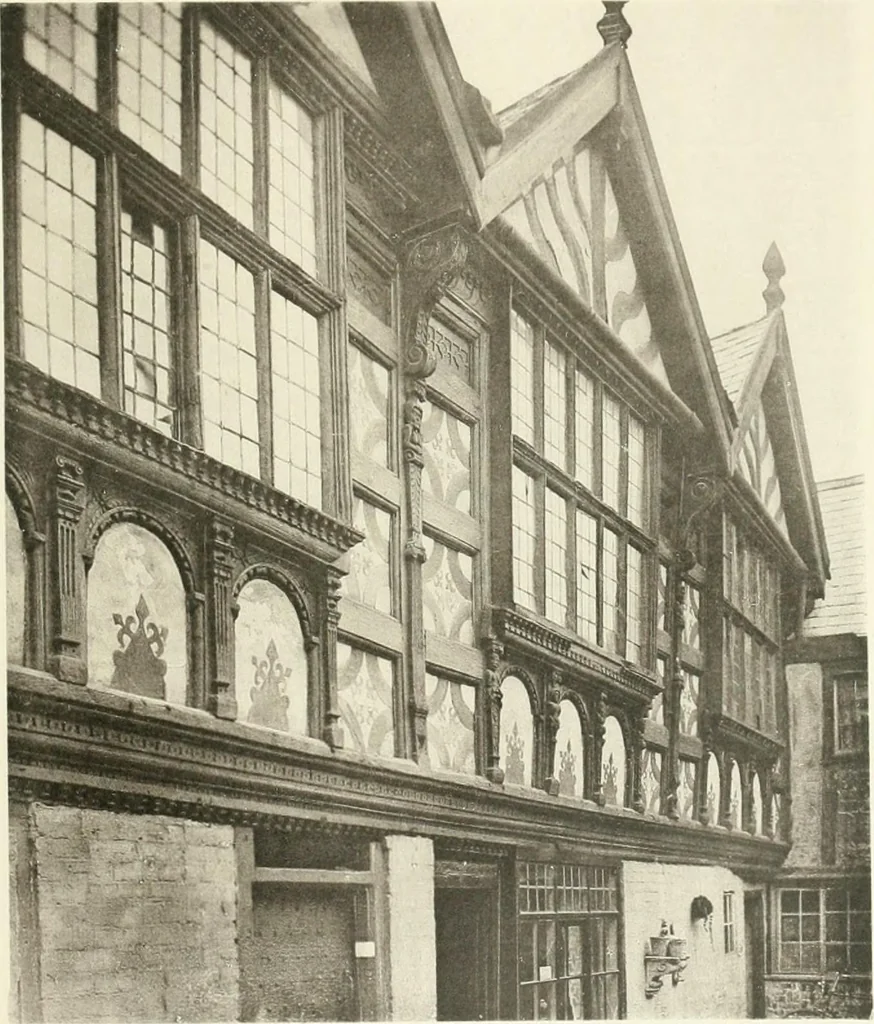 An illustration from Old cottages, farm houses, and other half-timber buildings in Shropshire, Herefordshire, and Cheshire, 1904, leaf 206