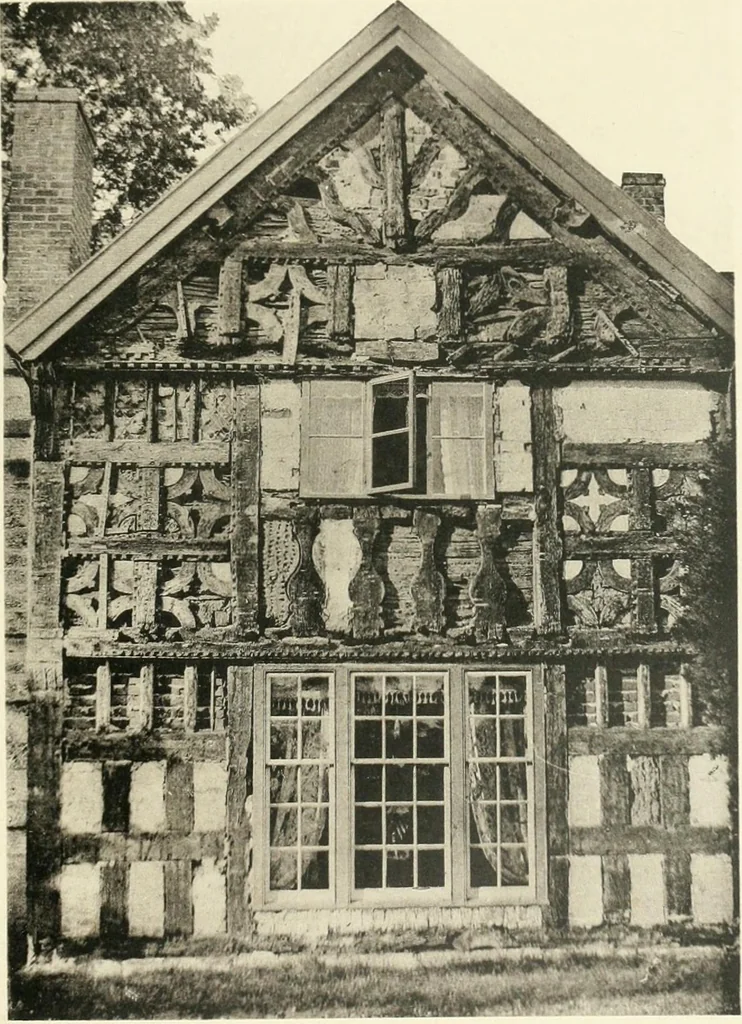 An illustration from Old cottages, farm houses, and other half-timber buildings in Shropshire, Herefordshire, and Cheshire, 1904, leaf 208