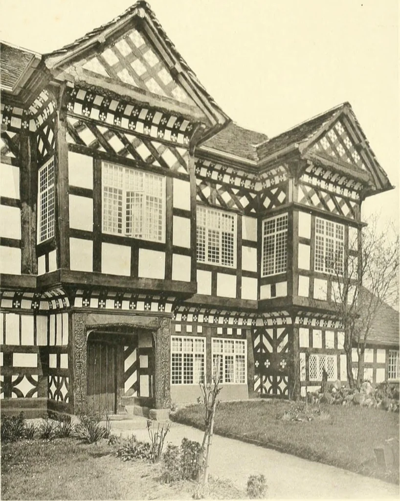 An illustration from Old cottages, farm houses, and other half-timber buildings in Shropshire, Herefordshire, and Cheshire, 1904, leaf 212