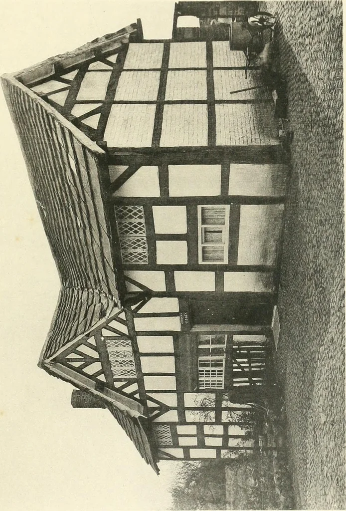 An illustration from Old cottages, farm houses, and other half-timber buildings in Shropshire, Herefordshire, and Cheshire, 1904, leaf 214