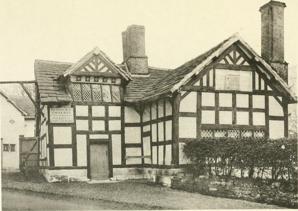 An illustration from Old cottages, farm houses, and other half-timber buildings in Shropshire, Herefordshire, and Cheshire, 1904, leaf 216